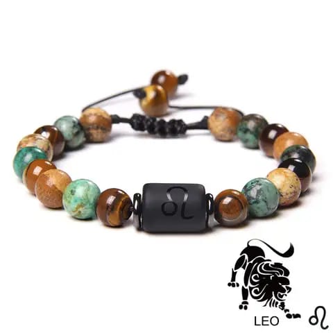 BRACELET EN PIERRE NATURELLE ET EN SIGNE ZODIAQUE