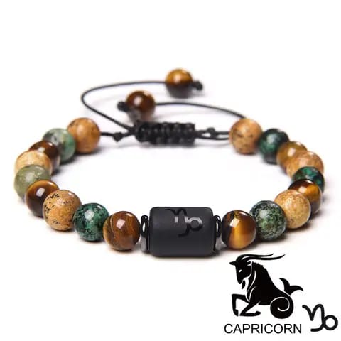 BRACELET EN PIERRE NATURELLE ET EN SIGNE ZODIAQUE