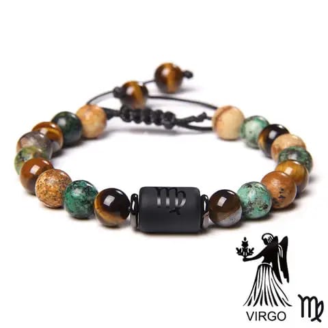 BRACELET EN PIERRE NATURELLE ET EN SIGNE ZODIAQUE